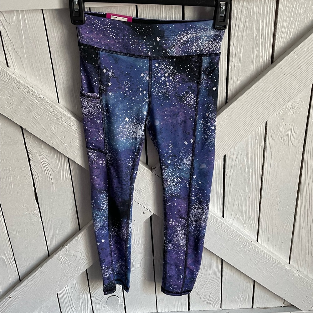 NWT SO Girl’s Size Small 7 Active Hi-Rise Pocket Galaxy Leggings